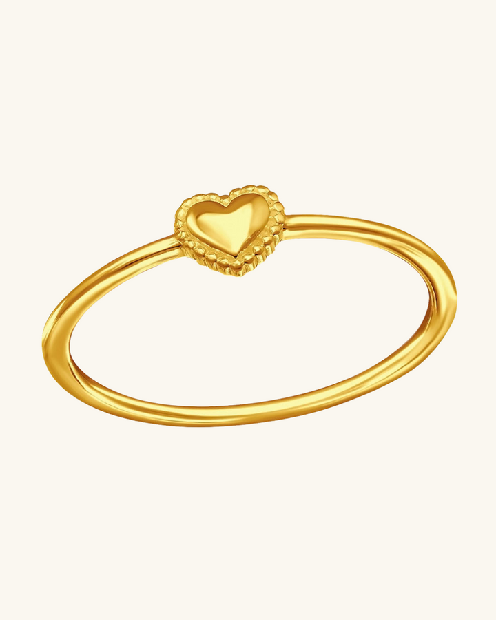 Anillo Corazón Bañado en Oro - Zazü