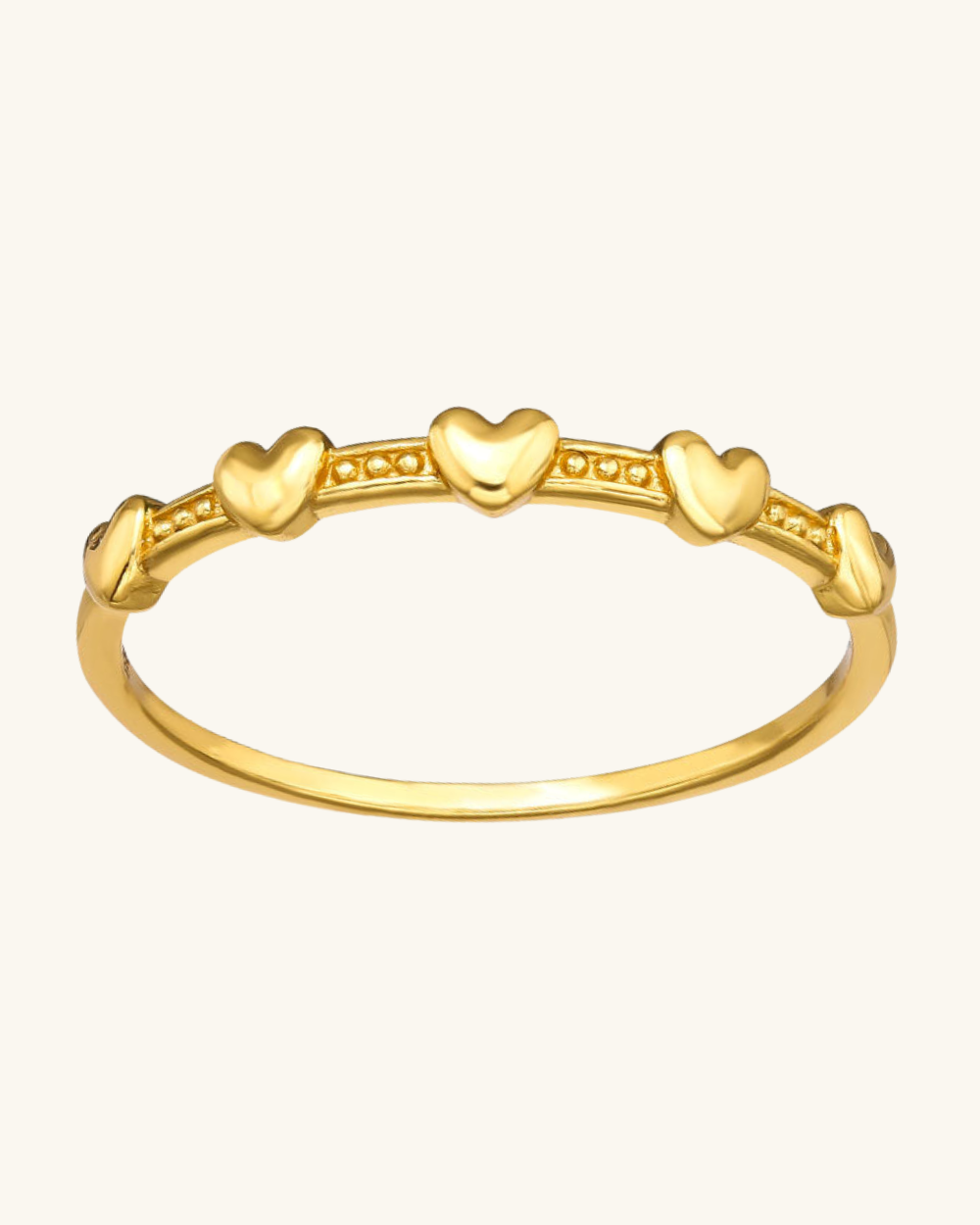 Anillo Polka y Corazones Bañado en Oro - Zazü