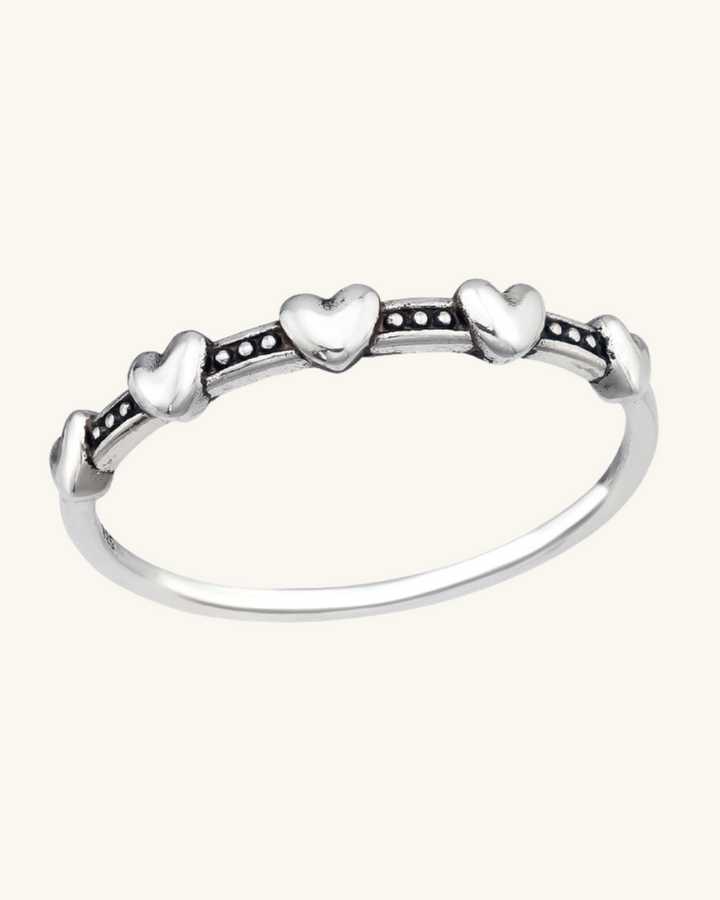 Anillo Polka y Corazones de Plata - Zazü