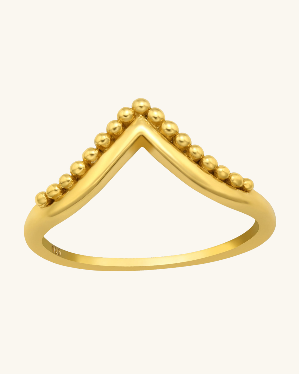 Anillo V Bañado en Oro - Zazü