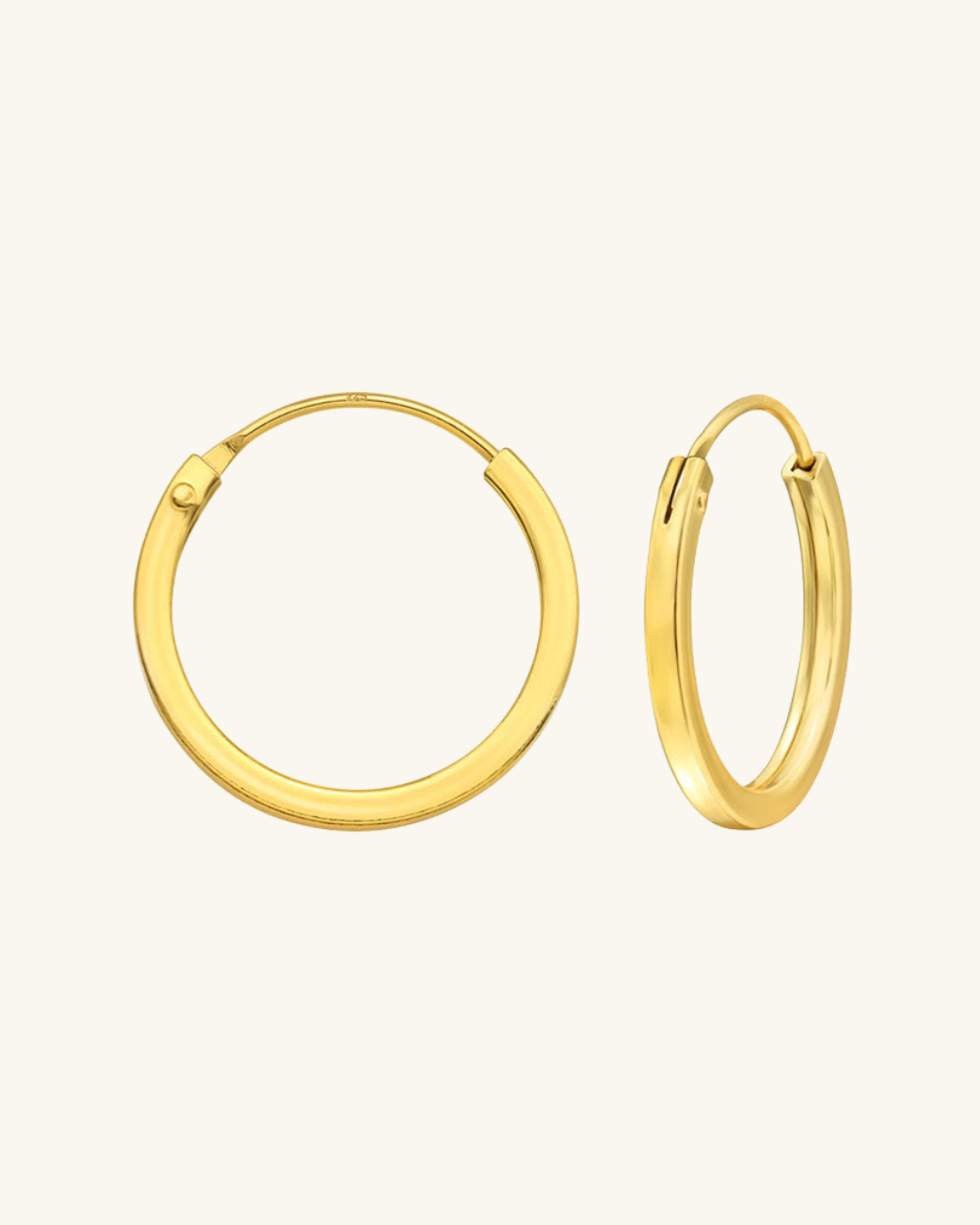 Argollas Cuadradas 16mm Bañadas en Oro – Zazü - Main Image