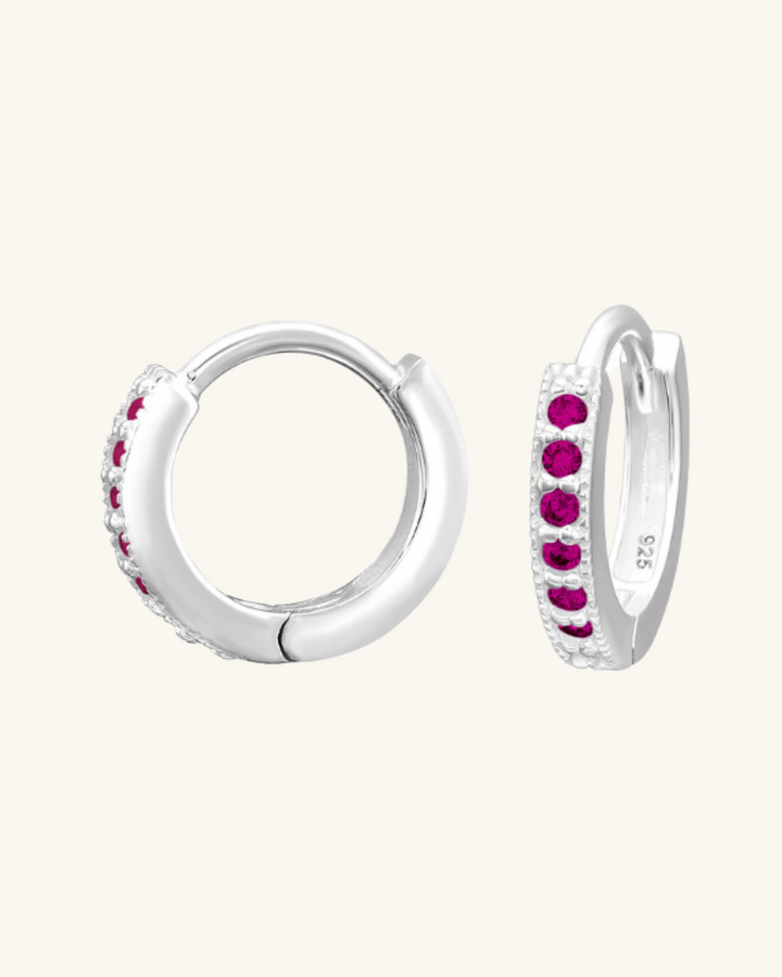 Argollas Jacinta de Plata con Circones Rubí - Zazü