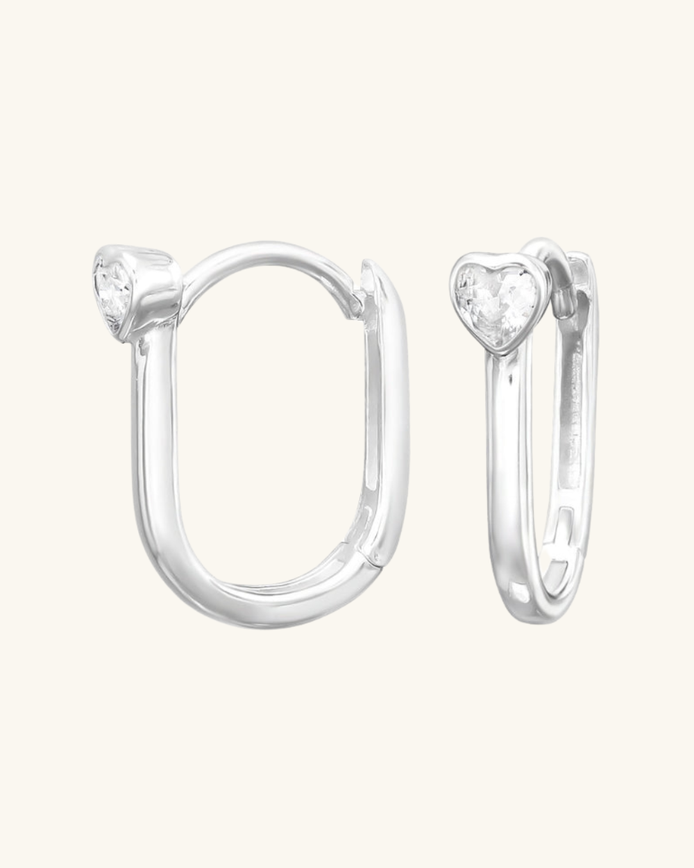 Argollas Kare con Corazón de Plata - Zazü