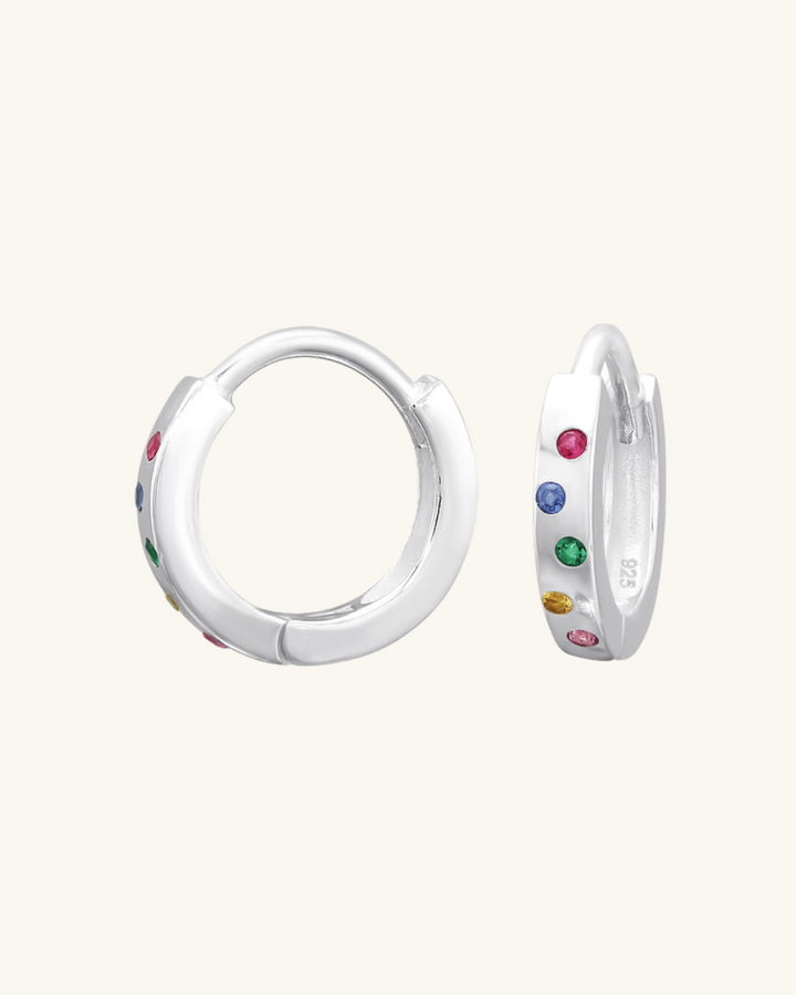 Argollas de Plata con Circones de Colores - Zazü