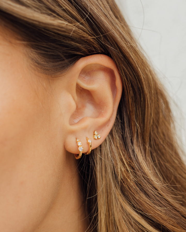 Aritos Victoria Bañados en Oro