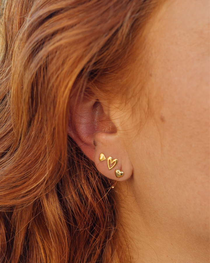 Aritos de Corazón Bañados en Oro - Zazü