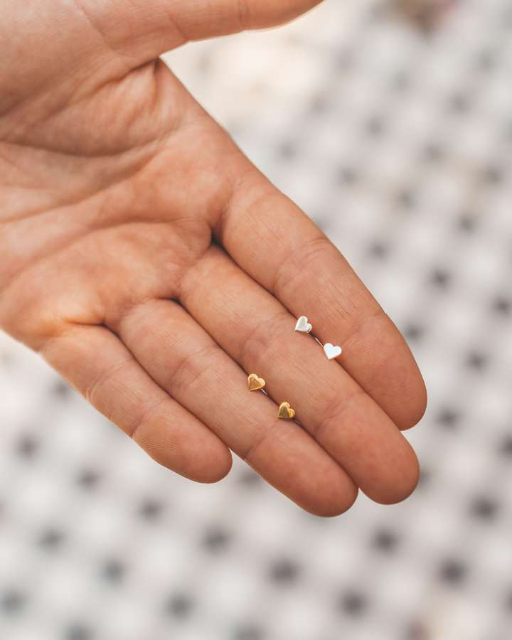 Aritos de Corazón Bañados en Oro