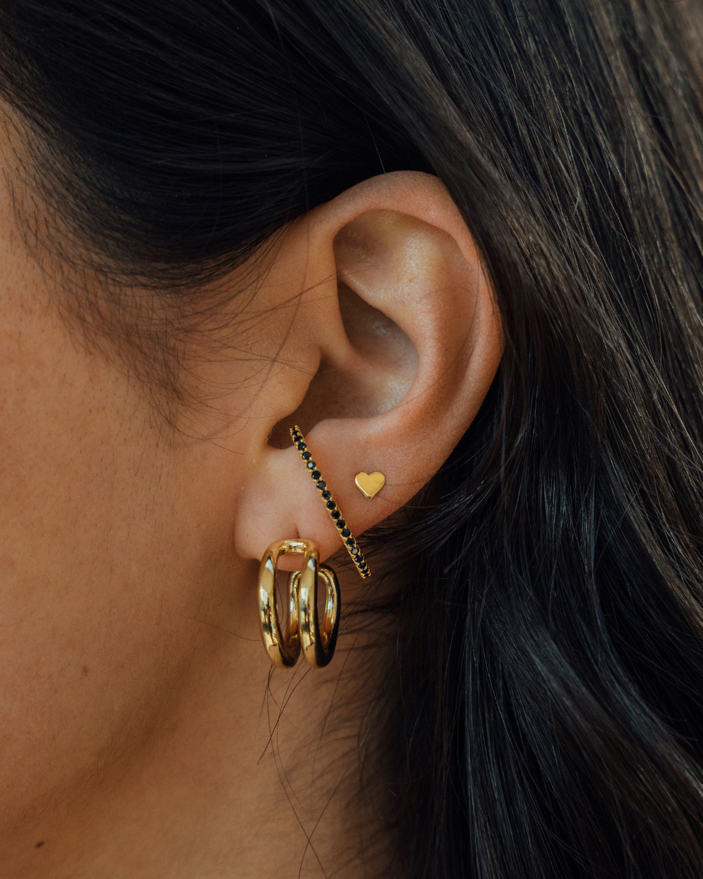 Aritos de Corazón Bañados en Oro