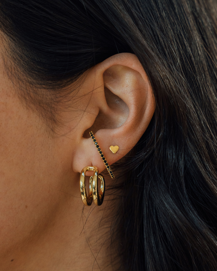 Aritos de Corazón Bañados en Oro