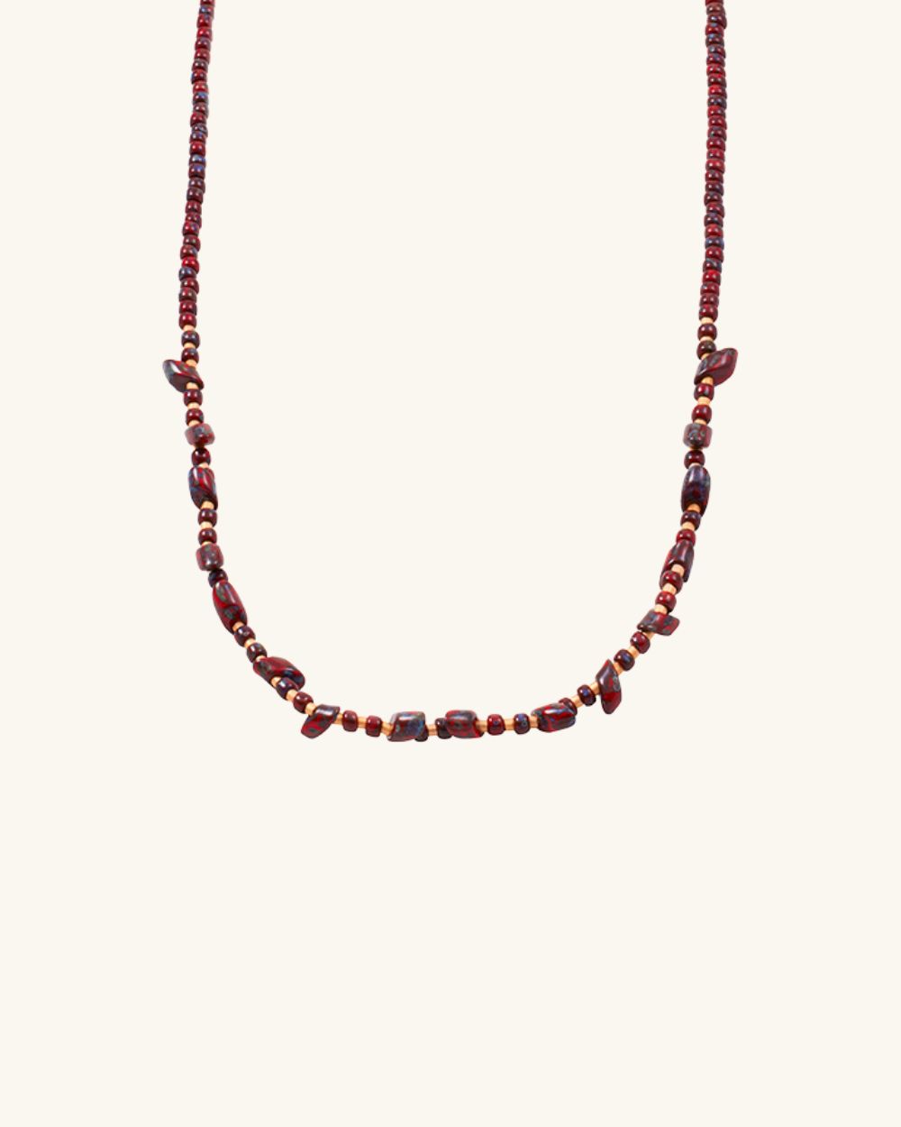 Collar Irregular Rojo Picasso y Dorado