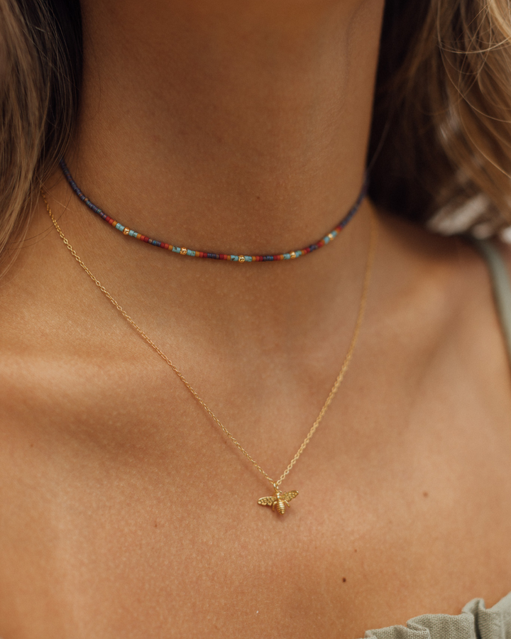 Choker Aki con Mostacillas de Plata