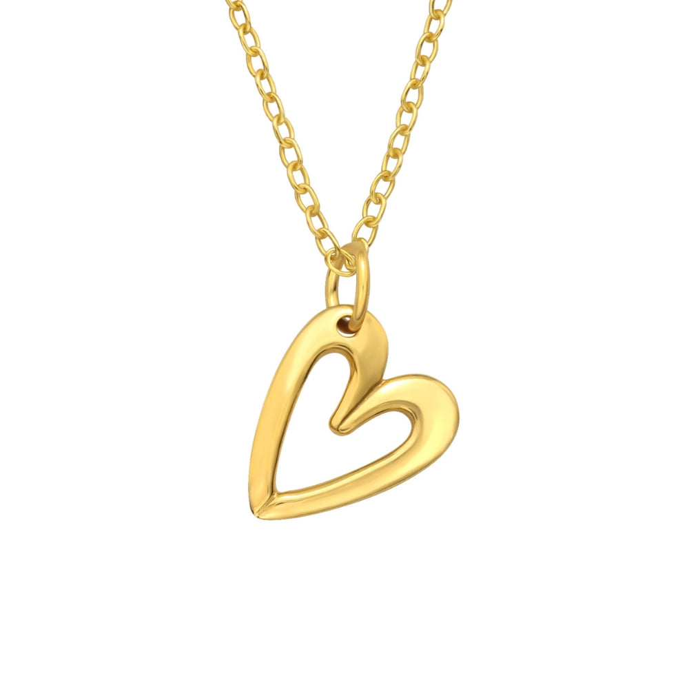 Collar Corazón Abierto Bañado en Oro