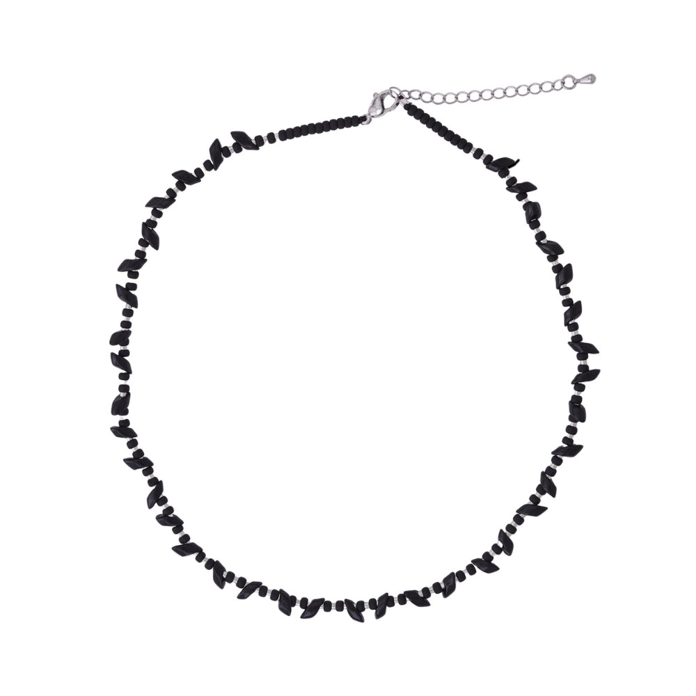 Collar Irregular Negro y Plateado - Zazü