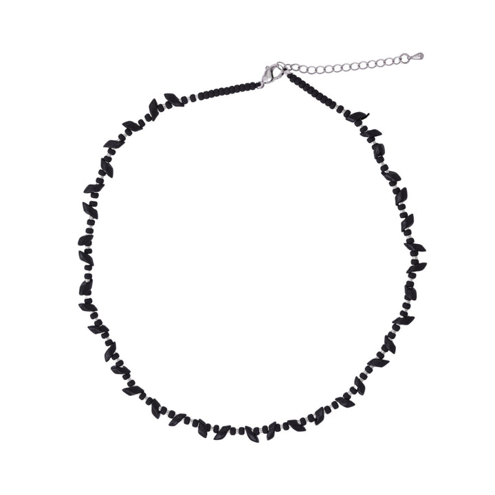 Collar Irregular Negro y Plateado - Zazü