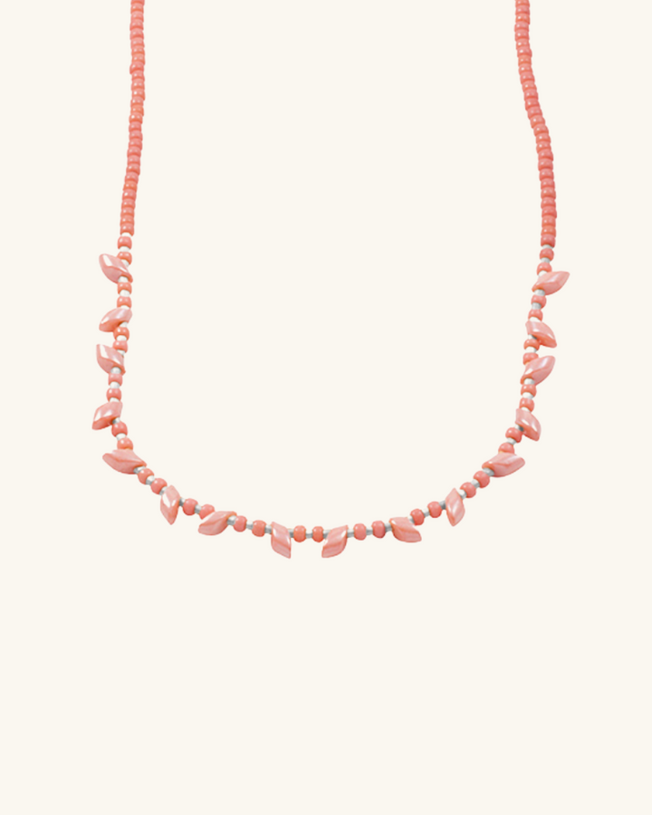 Collar Irregular Rosado y Plateado