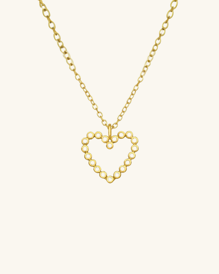 Collar Corazón Abierto con Circones Bañado en Oro - Zazü