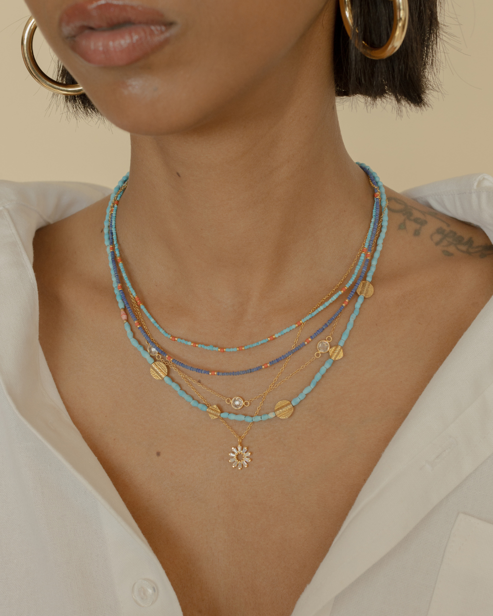 Collar Mini Lapis y Coral