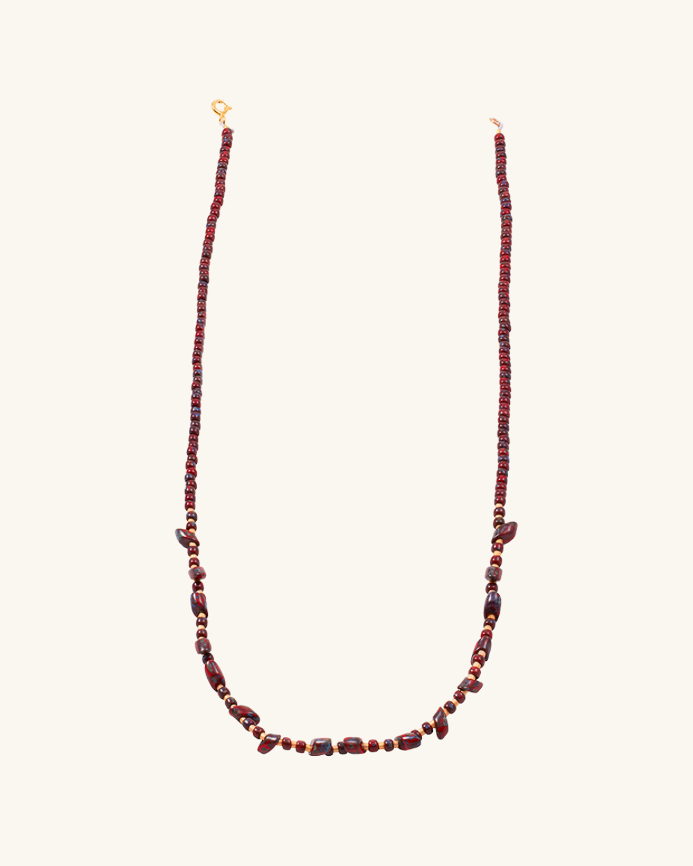 Collar Irregular Rojo Picasso y Plateado