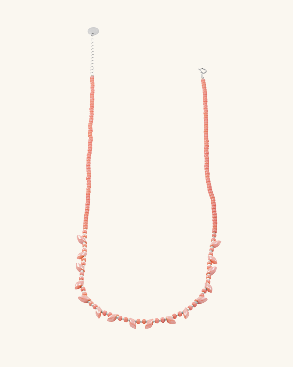 Collar Irregular Rosado y Plateado