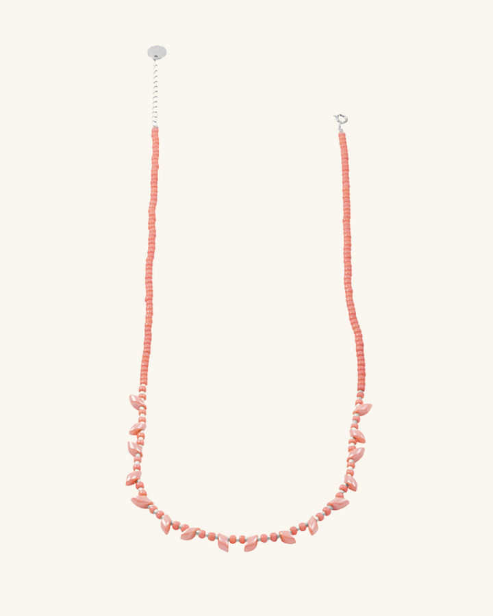 Collar Irregular Rosado y Plateado