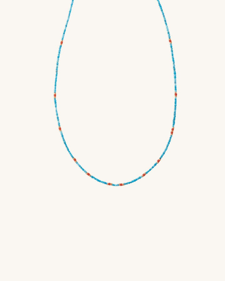 Collar Mini Turquesas y Coral - Zazü