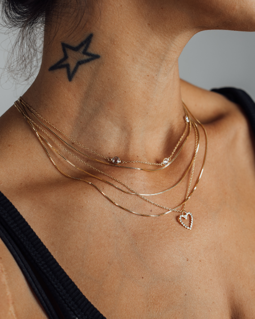 Collar Triple Simple Bañado en Oro - Zazü