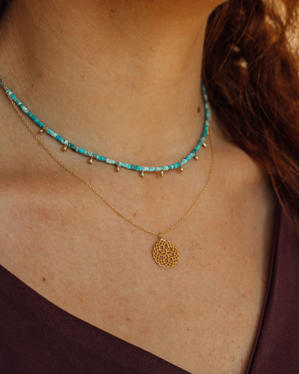 Collar Mosaico Bañado en Oro - Zazü