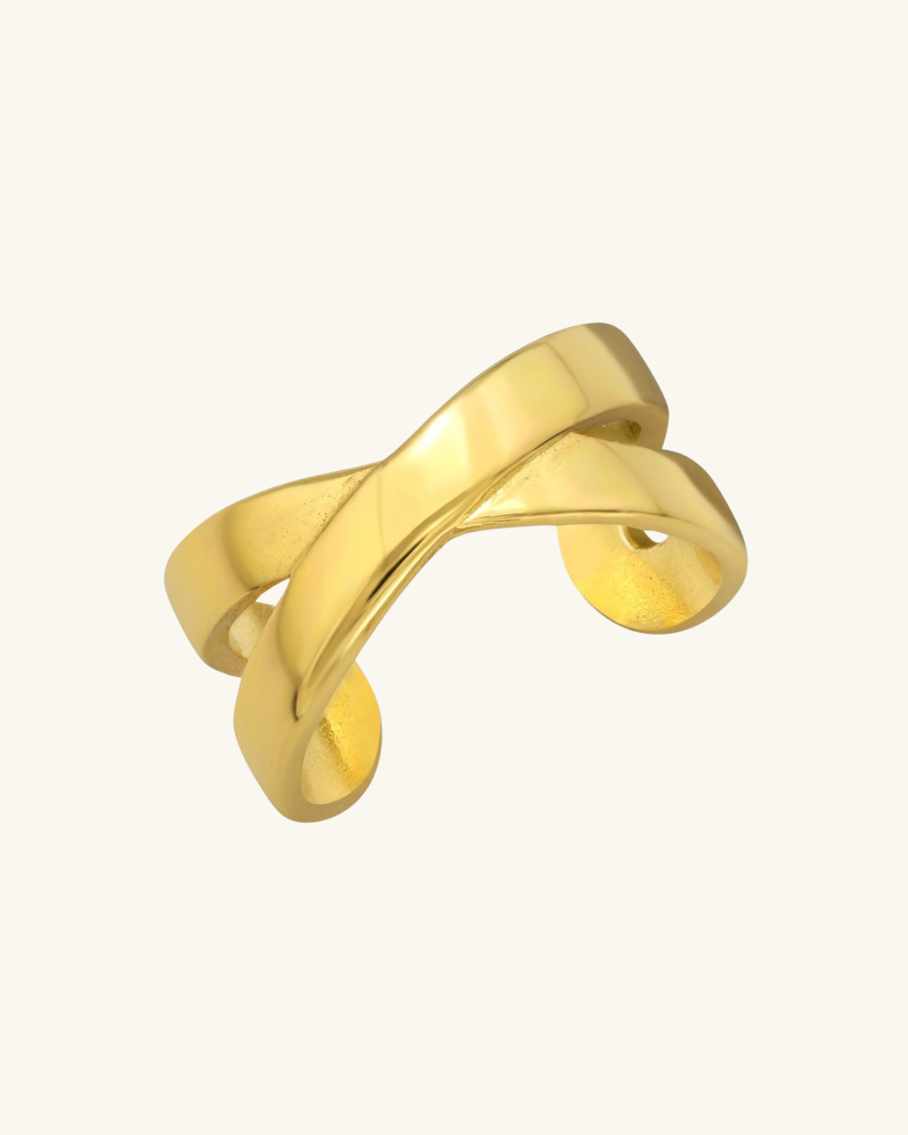Ear Cuff Cruzado Bañado en Oro - Zazü