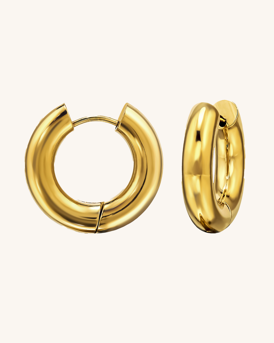 Argollas Lorenza de Acero Bañado en Oro