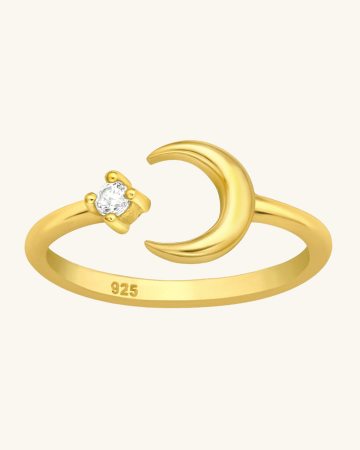 Midring Luna y Circón Bañado en Oro