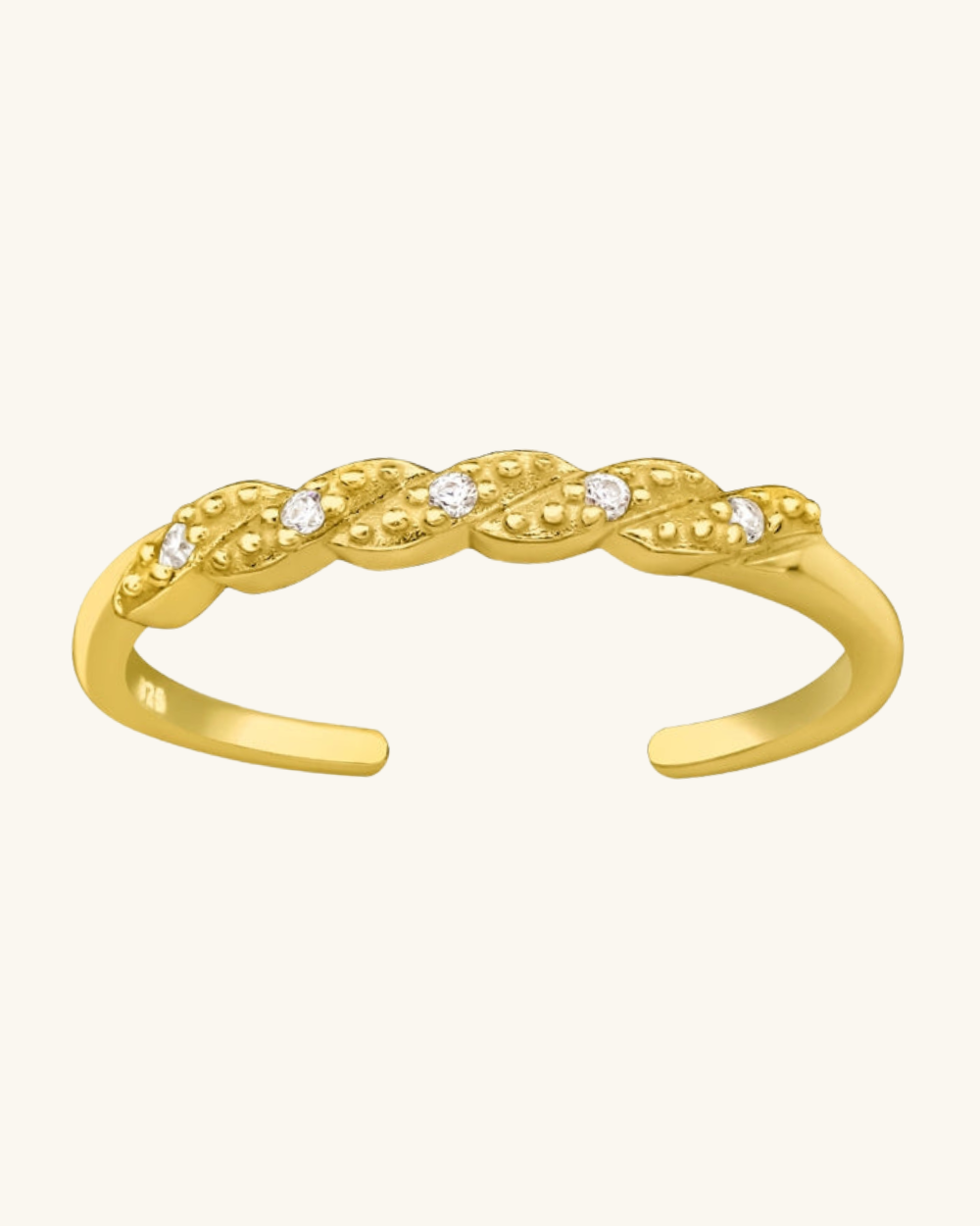 Midring Torcido Bañado en Oro y Circones