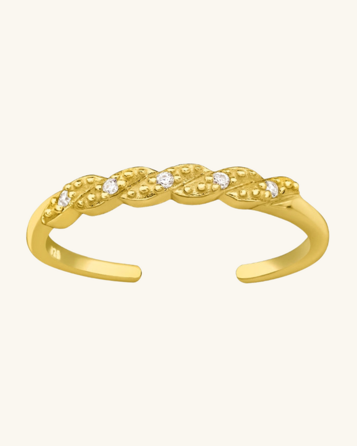 Midring Torcido Bañado en Oro y Circones