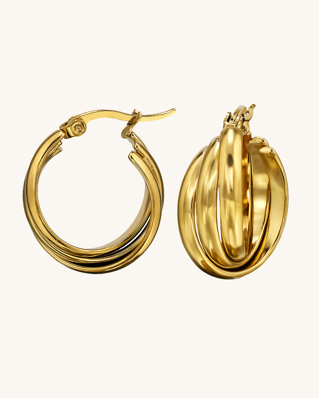 Argollas Nicole de Acero Bañado en Oro