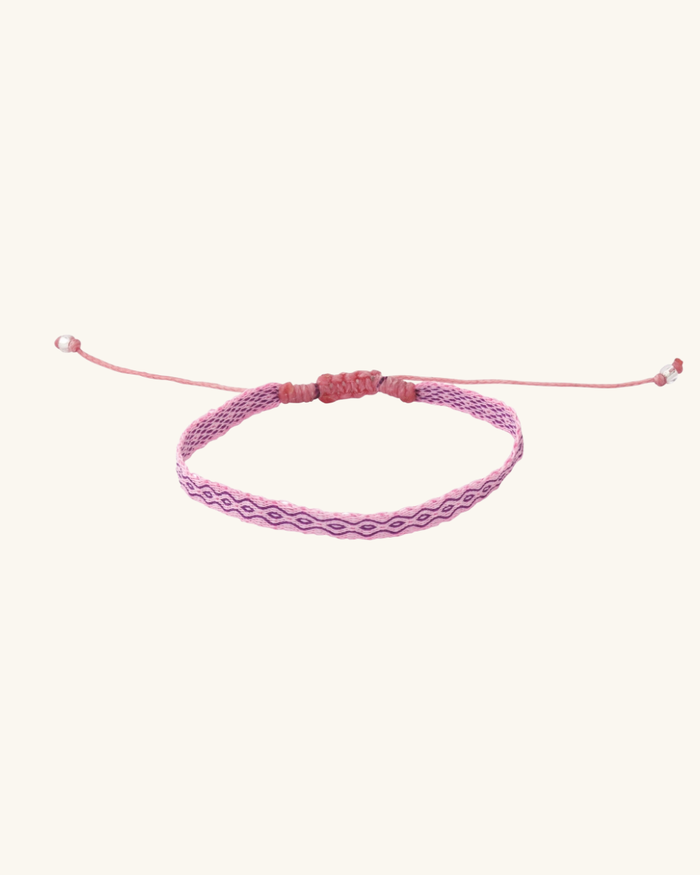 Pulsera Telar Fina Rosado y Negro