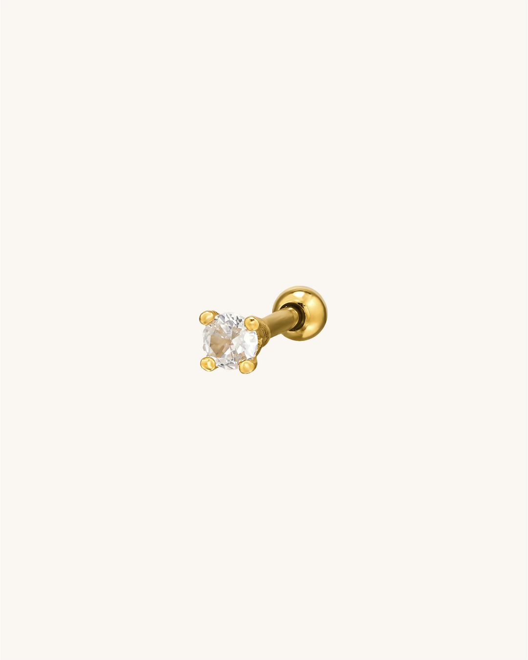 Piercing Circón Simple Bañado en Oro