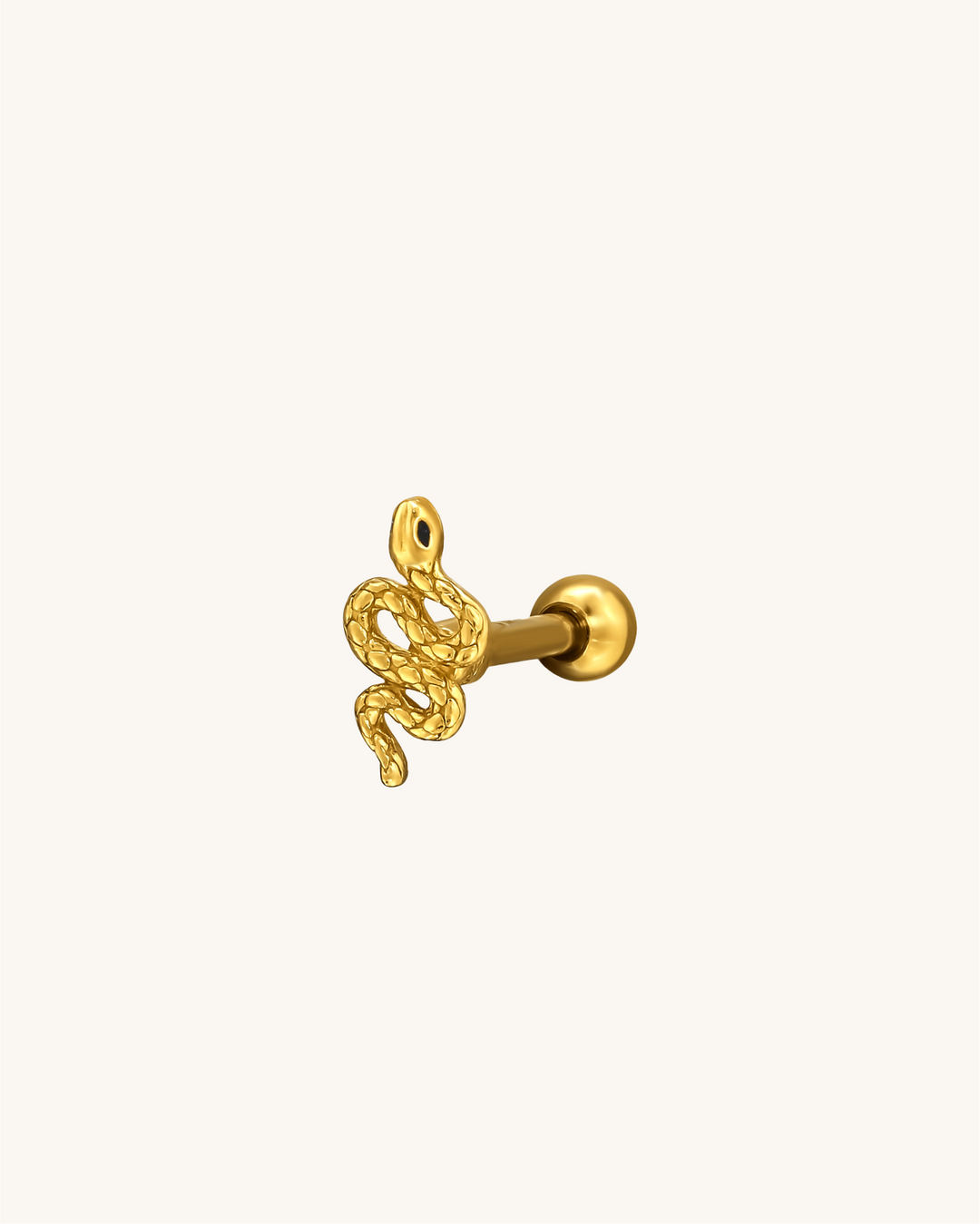 Piercing Reptil Bañado en Oro
