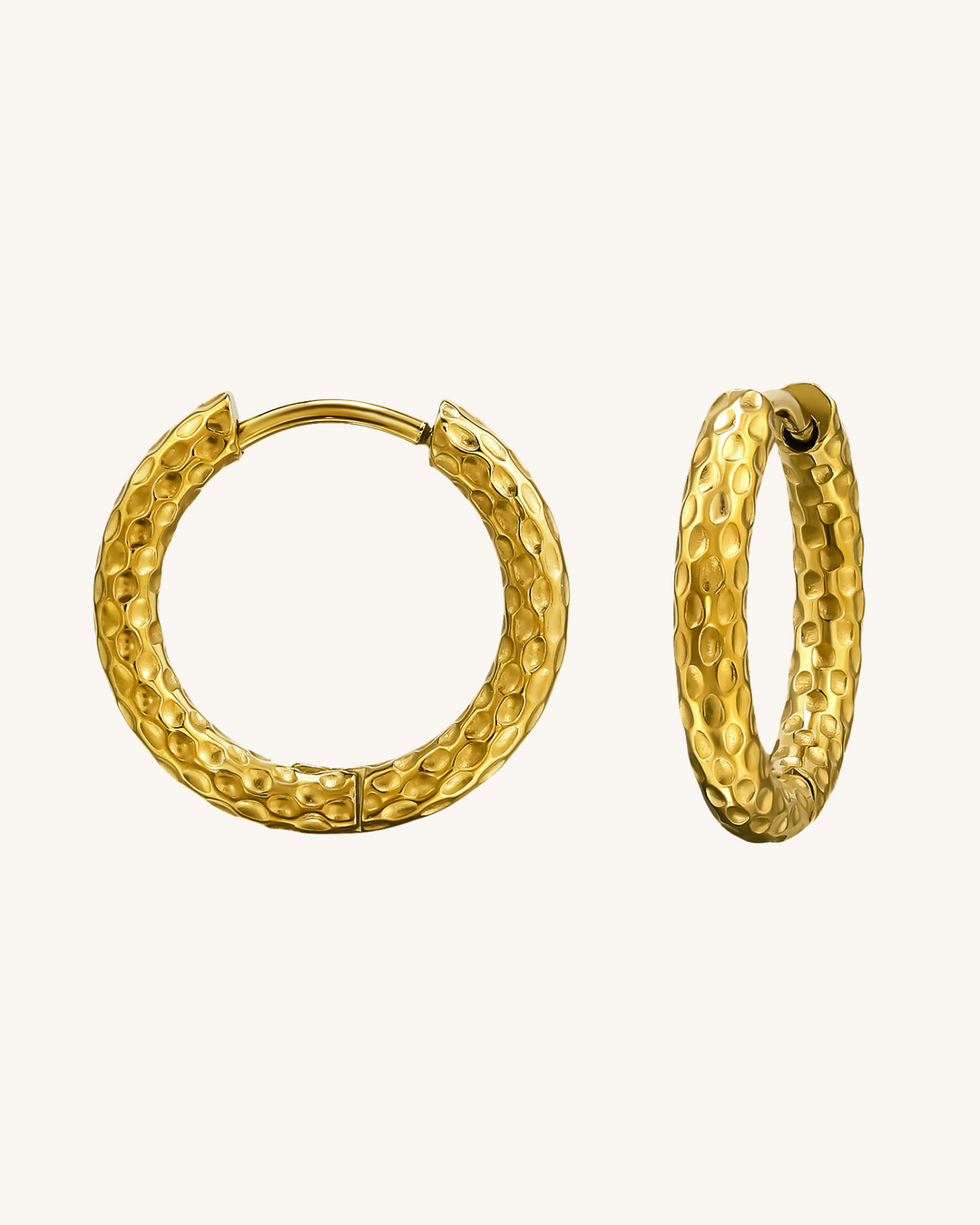 Argollas Pierina de Acero Bañado en Oro
