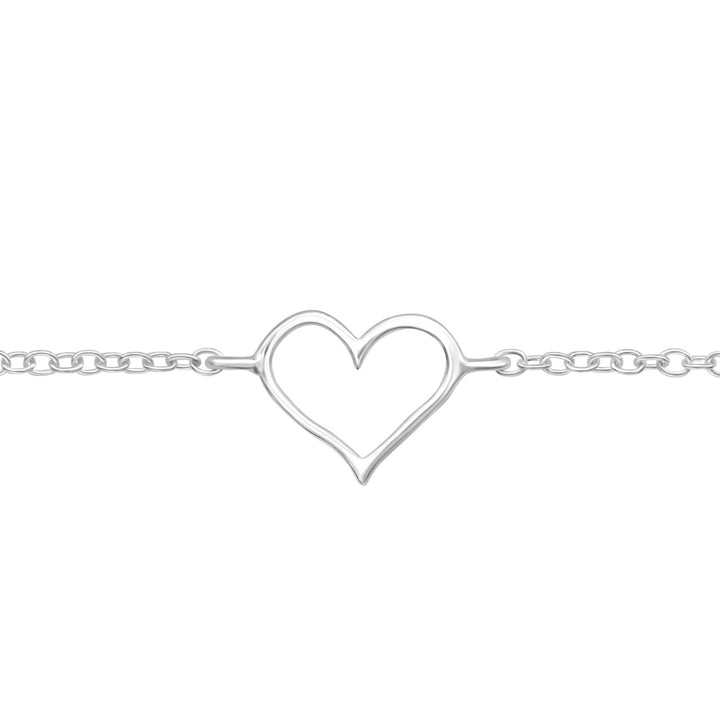 Pulsera Corazón Simple de Plata