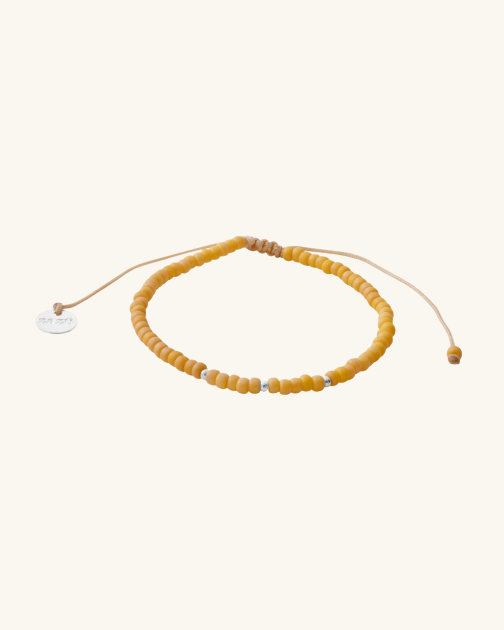 Pulsera Candy Amarilla con Mostacillas de Plata