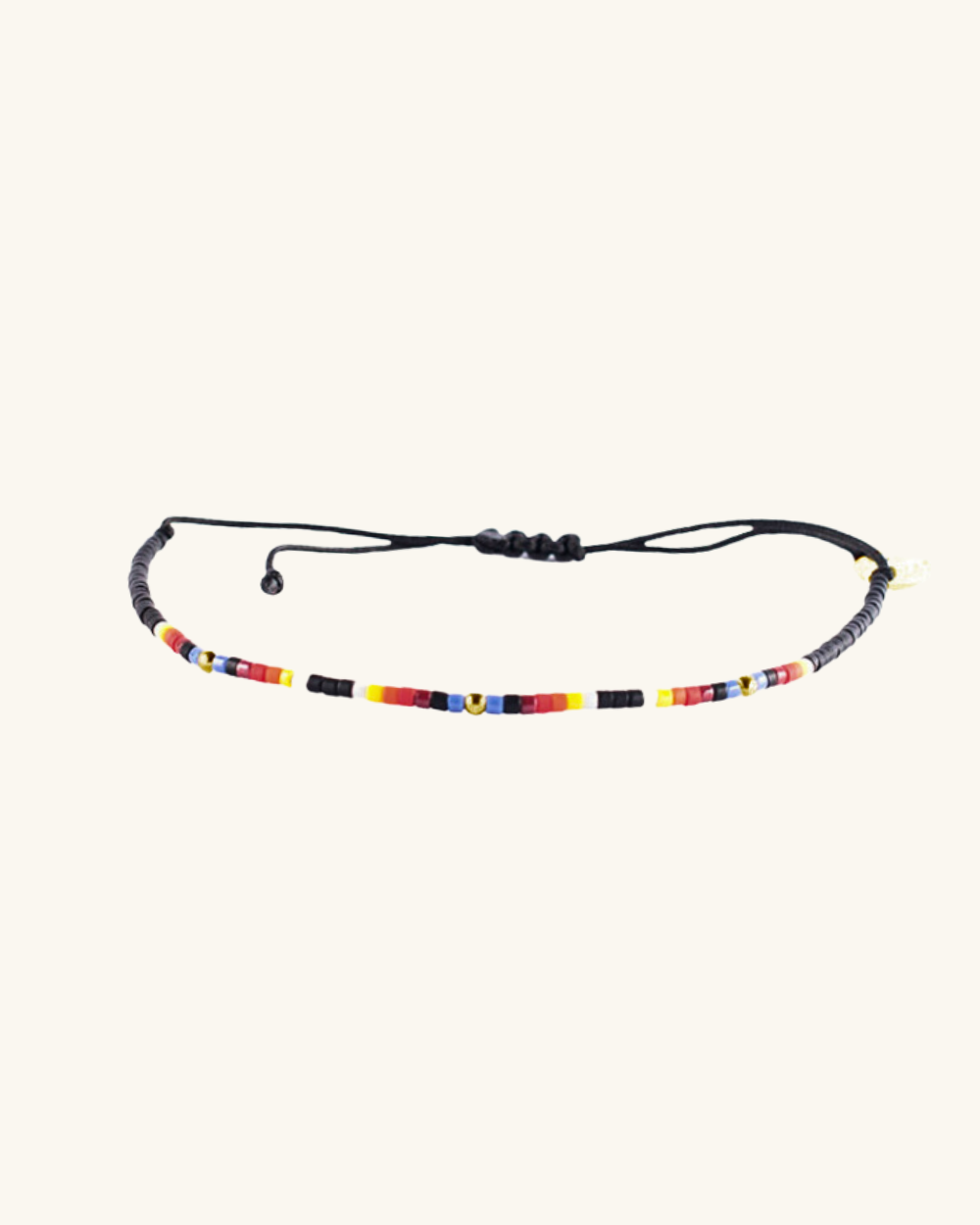 Pulsera Chenoa Azul con Mostacillas Bañadas en Oro