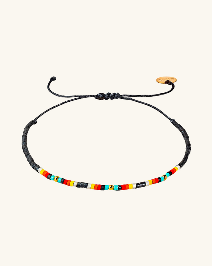 Pulsera Chenoa con Mostacillas de Plata Bañadas en Oro