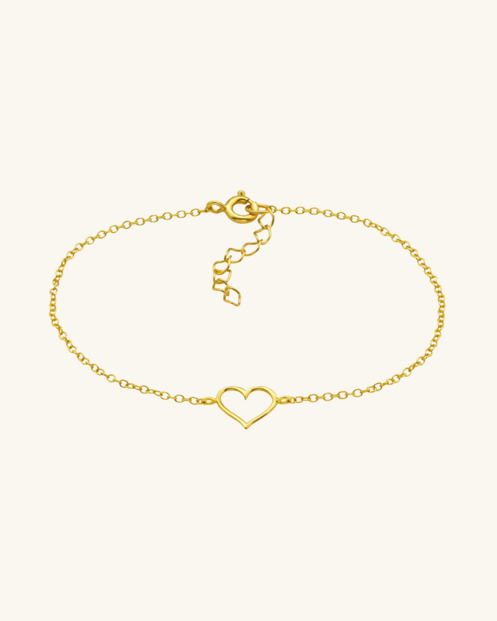 Pulsera Corazón Simple Bañada en Oro
