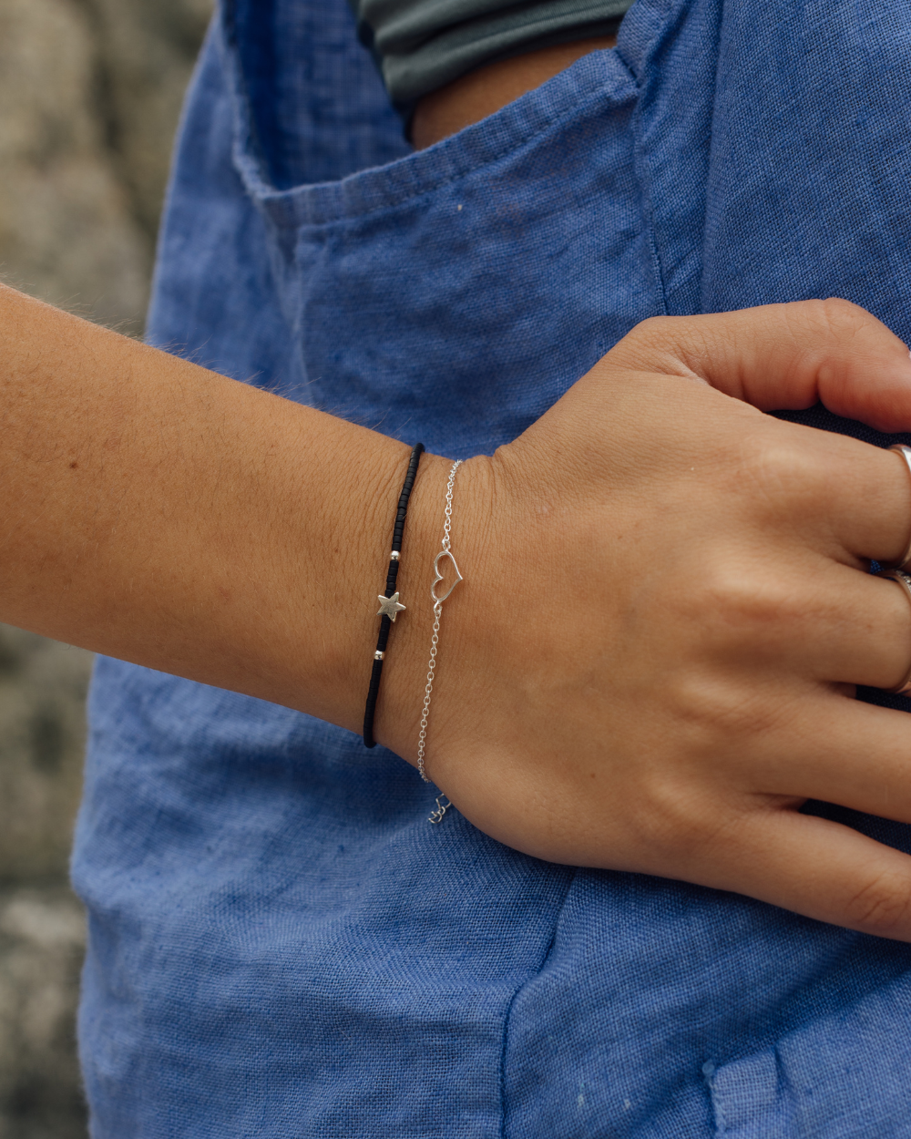 Pulsera Corazón Simple de Plata