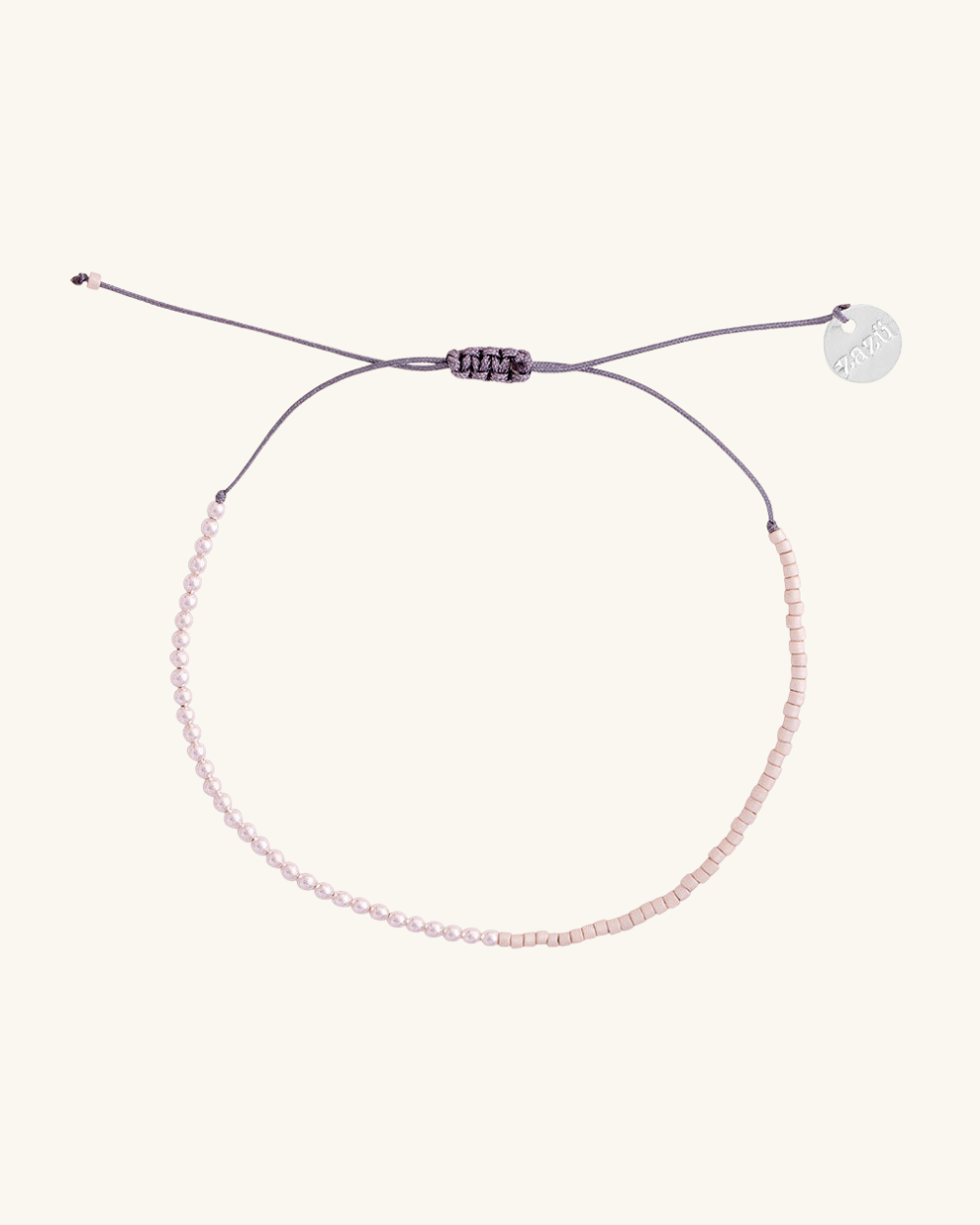 Pulsera Iki Marfil con Mostacillas de Plata