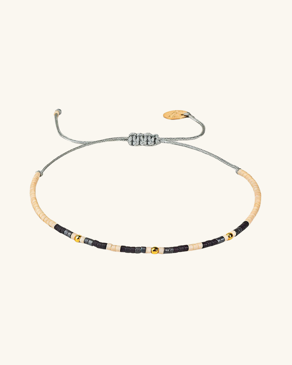 Pulsera Irasema con Mostacillas de Plata Bañadas en Oro