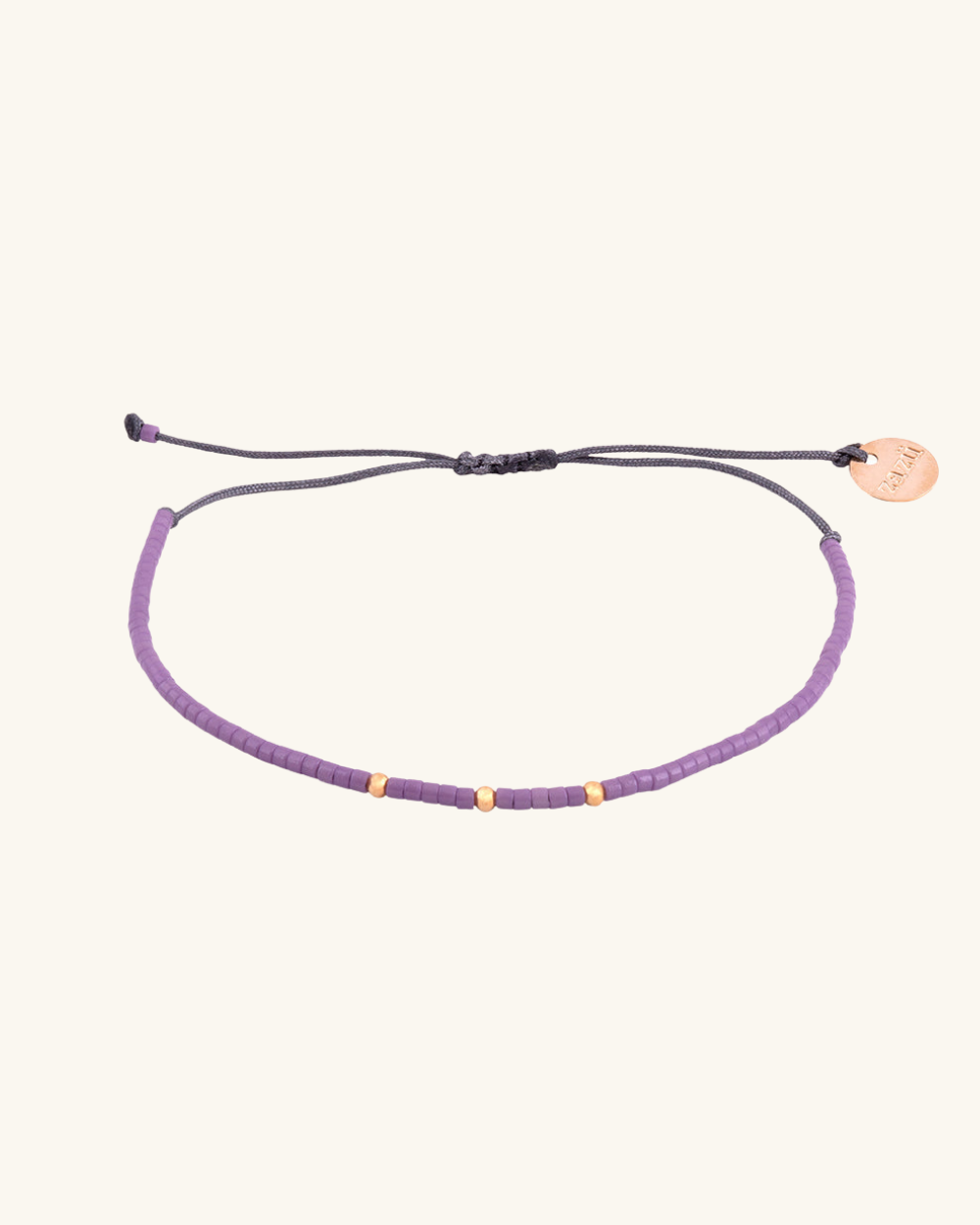 Pulsera Orquídea con Mostacillas Bañadas en Oro