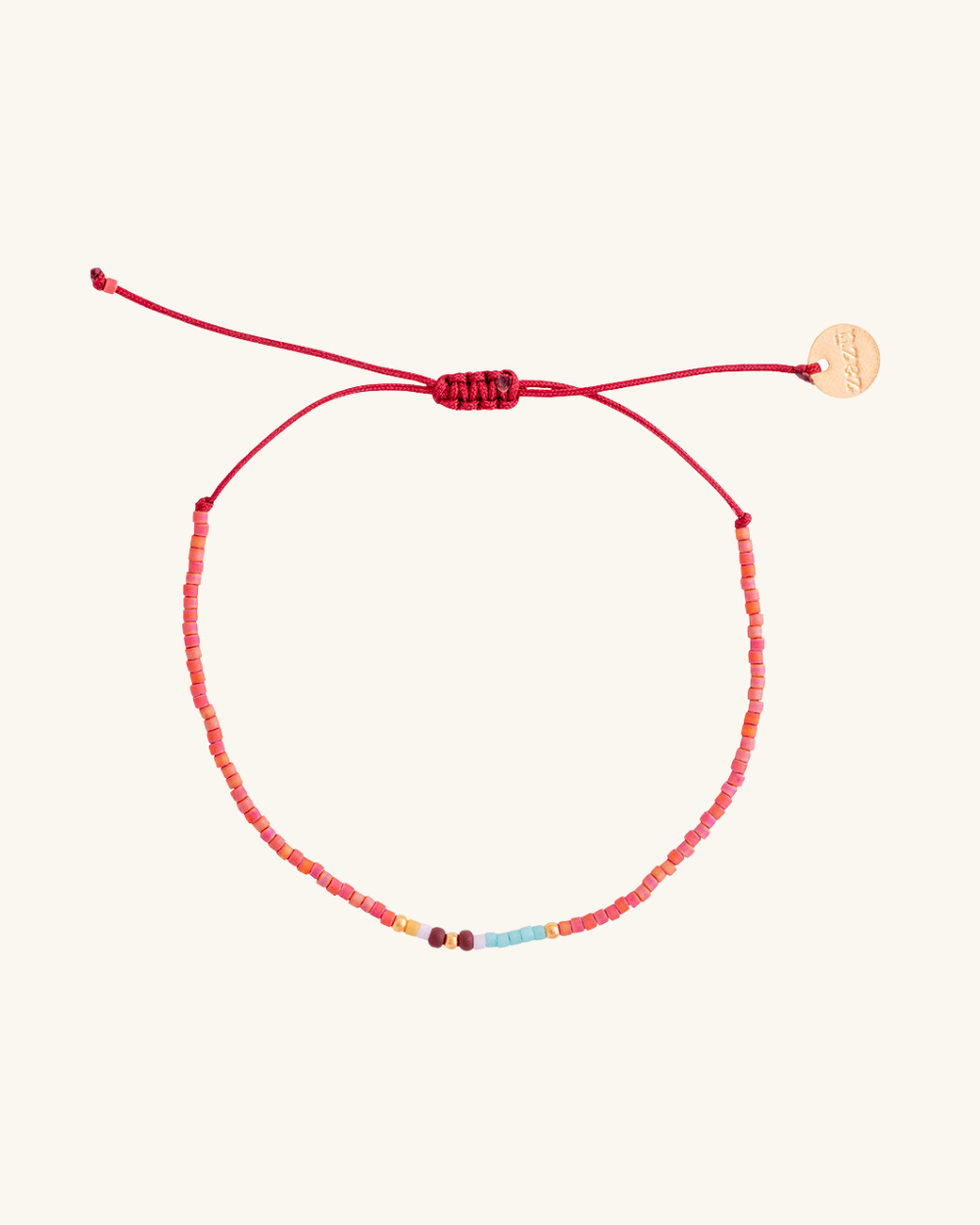 Pulsera Umi Terracota con Mostacillas Bañadas en Oro