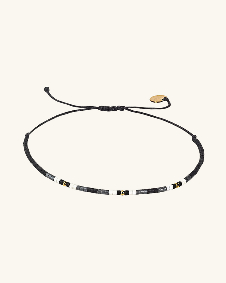 Pulsera Yanay con Mostacillas de Plata Bañadas en Oro