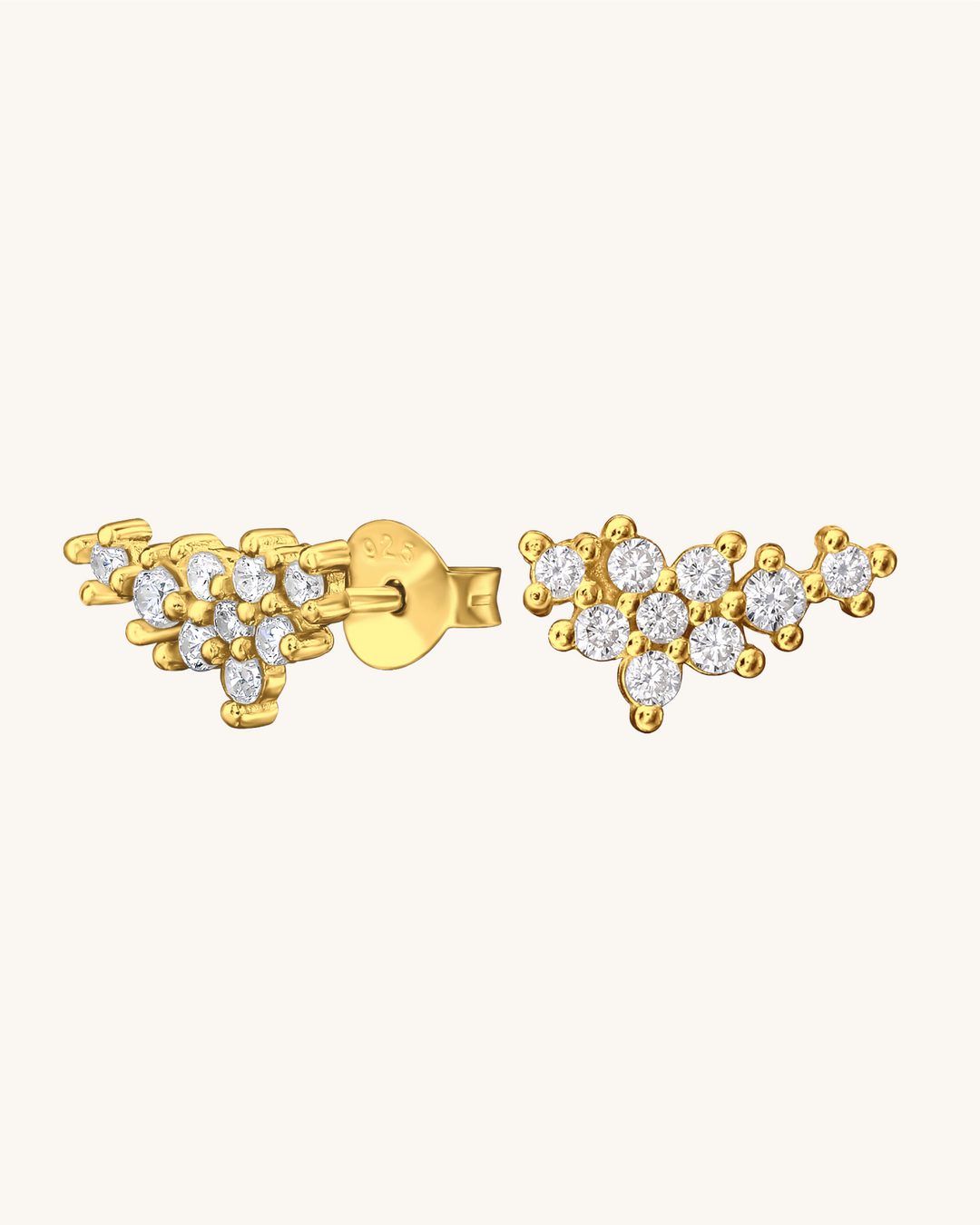 Aros Rafaella de Plata Bañada en Oro