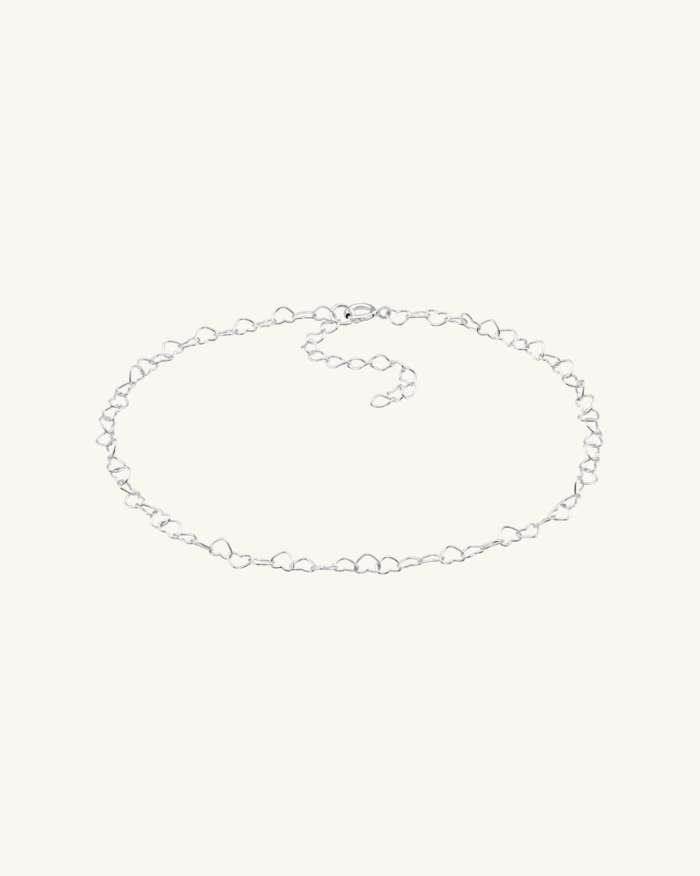 Tobillera Corazones de Plata